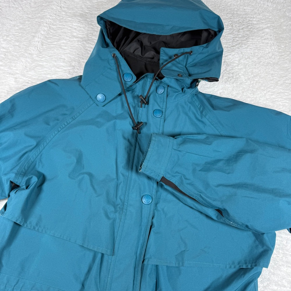 Eddie Bauer Gore-Tex Parka Womens M/M Blue Nylon L/S Hooded Jacket 0542